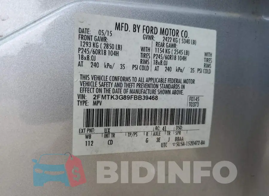 2FMTK3G89FBB39468 Photo# 12