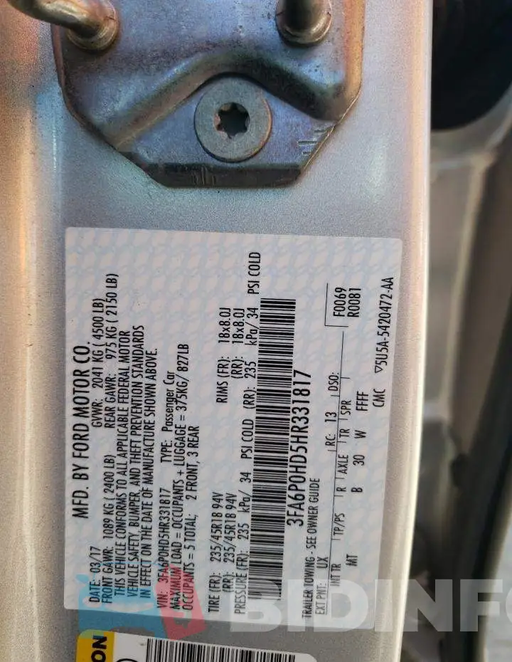 3FA6P0HD5HR331817 Photo# 13