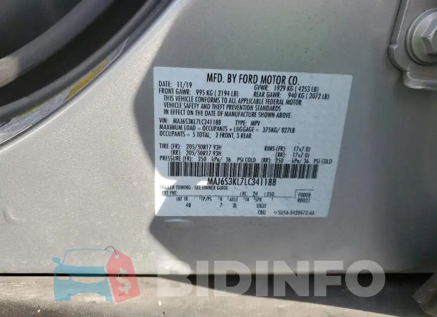 MAJ6S3KL7LC341188 Photo# 14