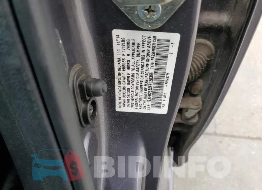 19XFB2E52FE020366 Photo# 13