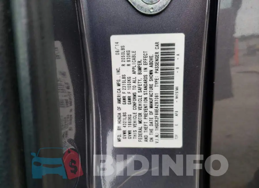 1HGCR2F88EA297081 Photo# 12