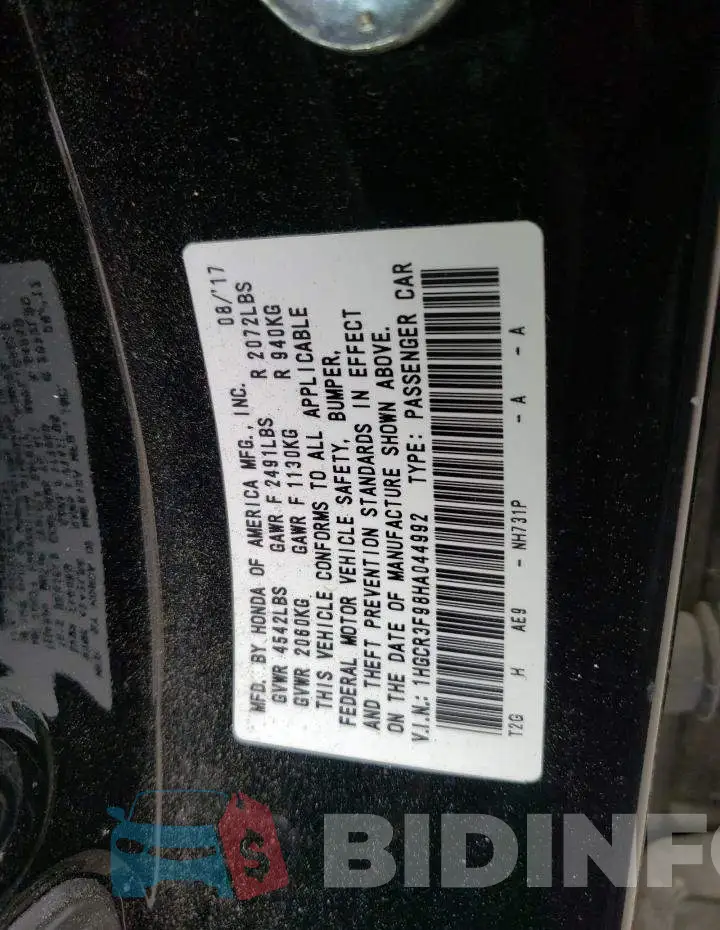1HGCR3F98HA044992 Photo# 12