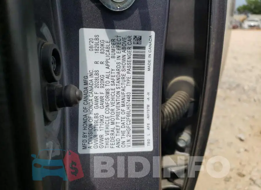 2HGFC2F66LH574483 Photo# 12