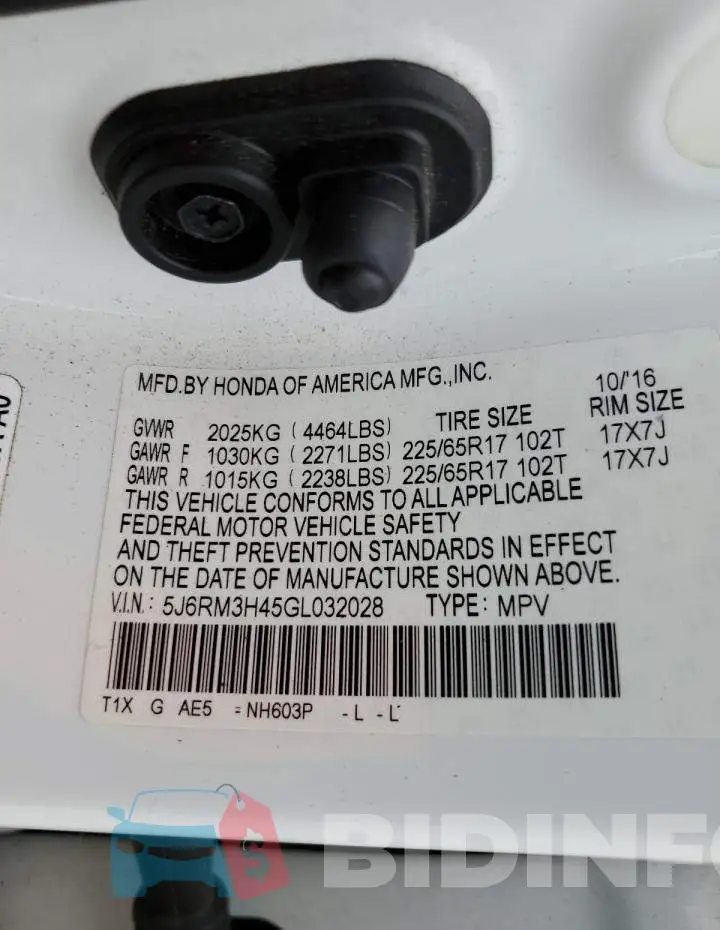 5J6RM3H45GL032028 Photo# 13