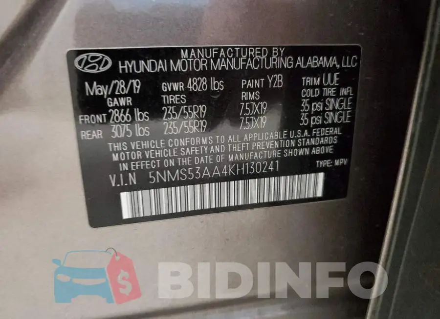 5NMS53AA4KH130241 Photo# 13