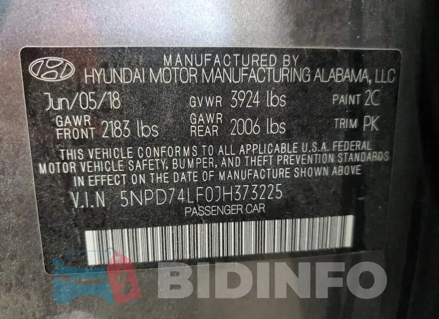 5NPD74LF0JH373225 Photo# 13