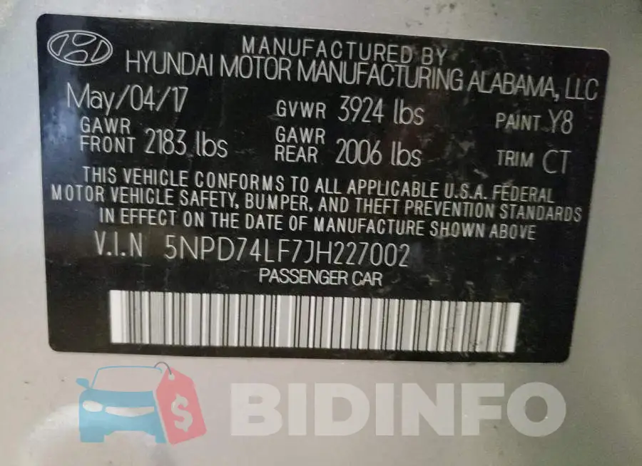 5NPD74LF7JH227002 Photo# 12