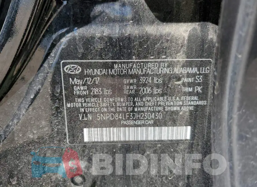 5NPD84LF3JH230430 Photo# 12