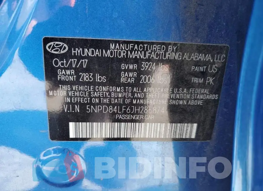 5NPD84LF6JH285874 Photo# 13