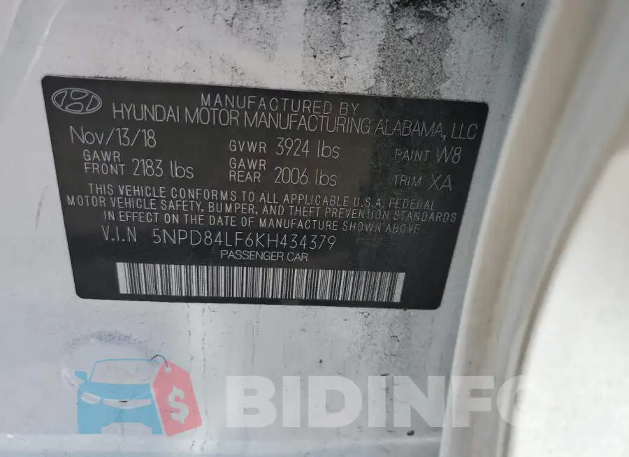 5NPD84LF6KH434379 Photo# 12
