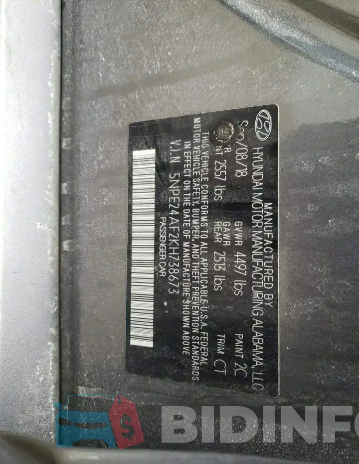 5NPE24AF2KH738673 Photo# 12