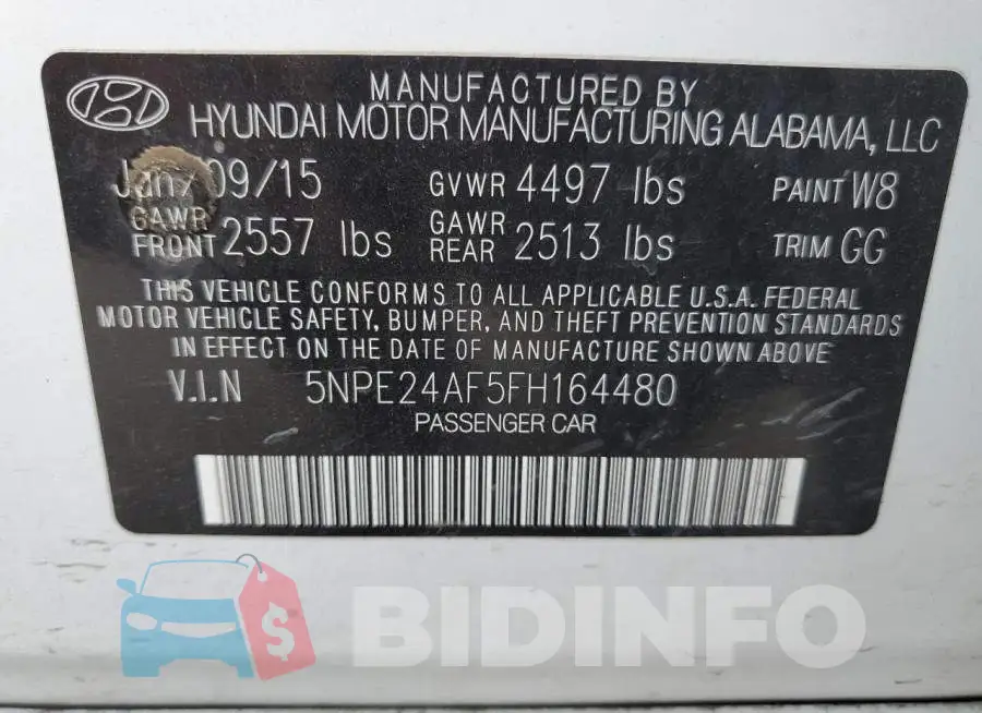 5NPE24AF5FH164480 Photo# 12