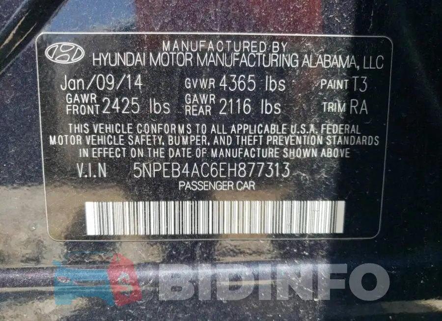 5NPEB4AC6EH877313 Photo# 12