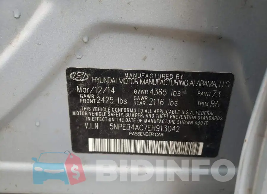 5NPEB4AC7EH913042 Photo# 10