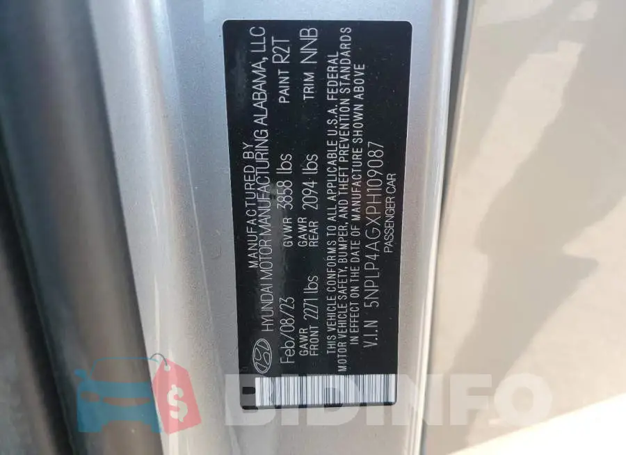 5NPLP4AGXPH109087 Photo# 12