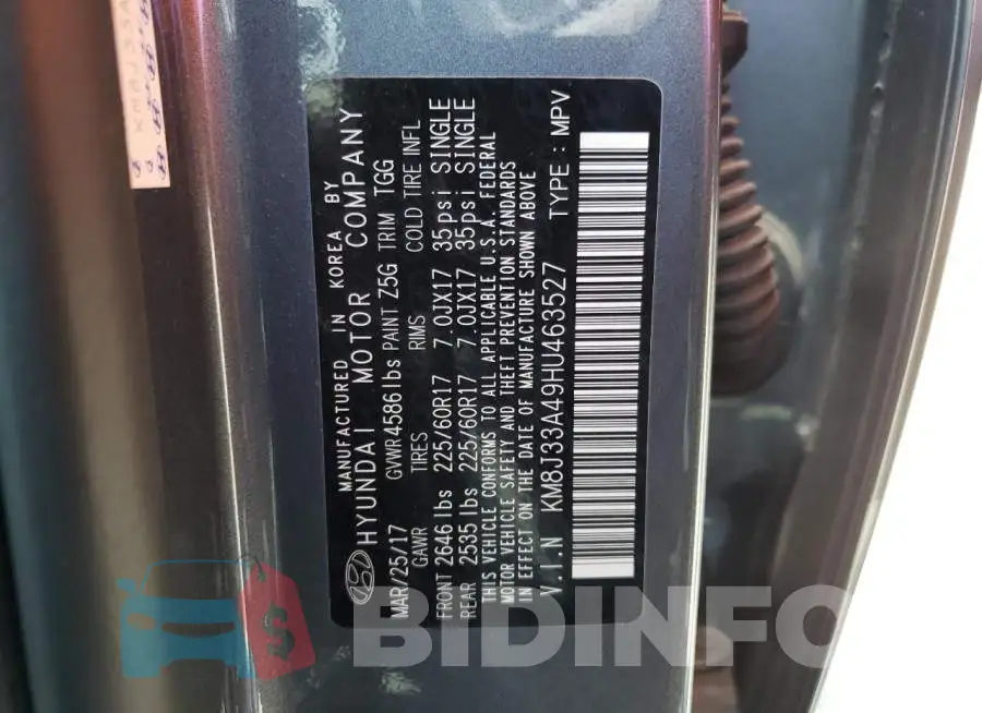 KM8J33A49HU463527 Photo# 13