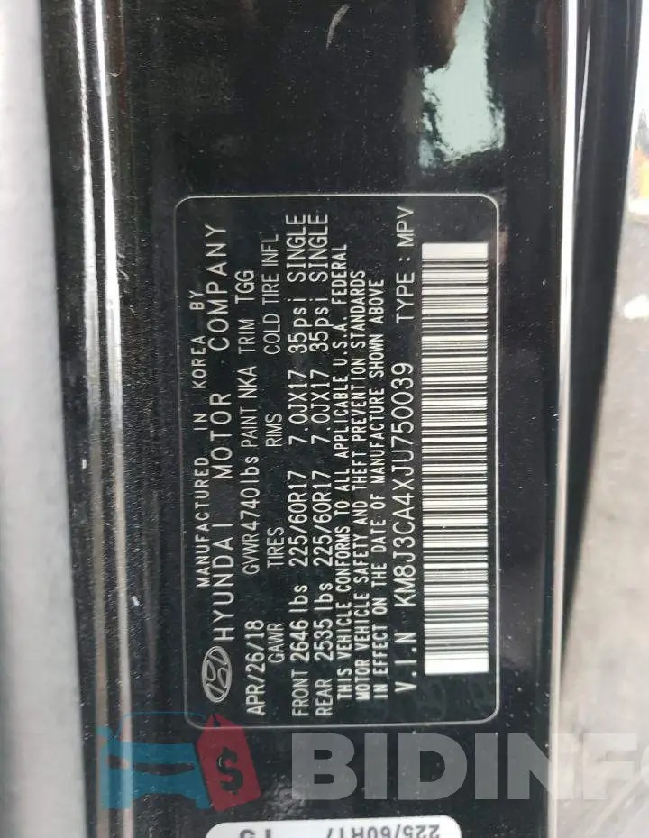 KM8J3CA4XJU750039 Photo# 13