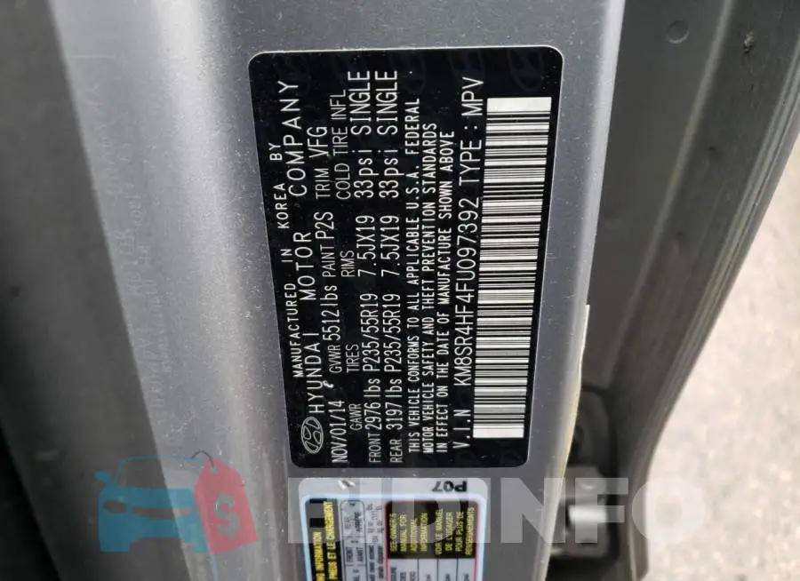 KM8SR4HF4FU097392 Photo# 13