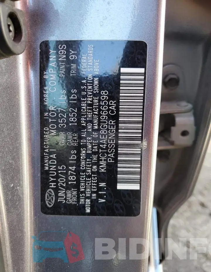 KMHCT4AE8GU966598 Photo# 12