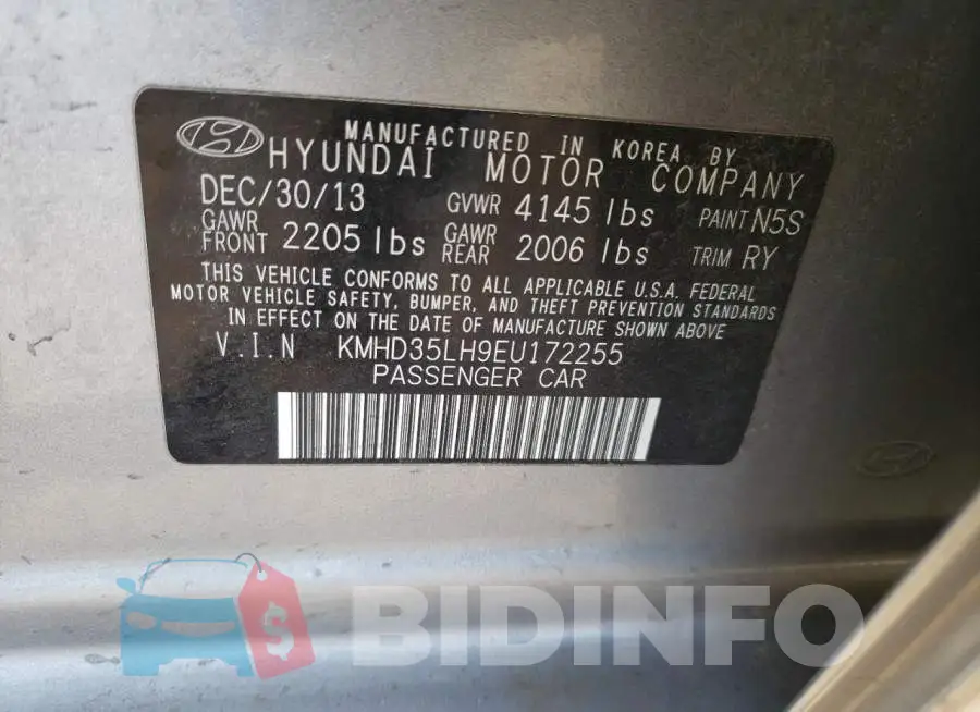 KMHD35LH9EU172255 Photo# 12