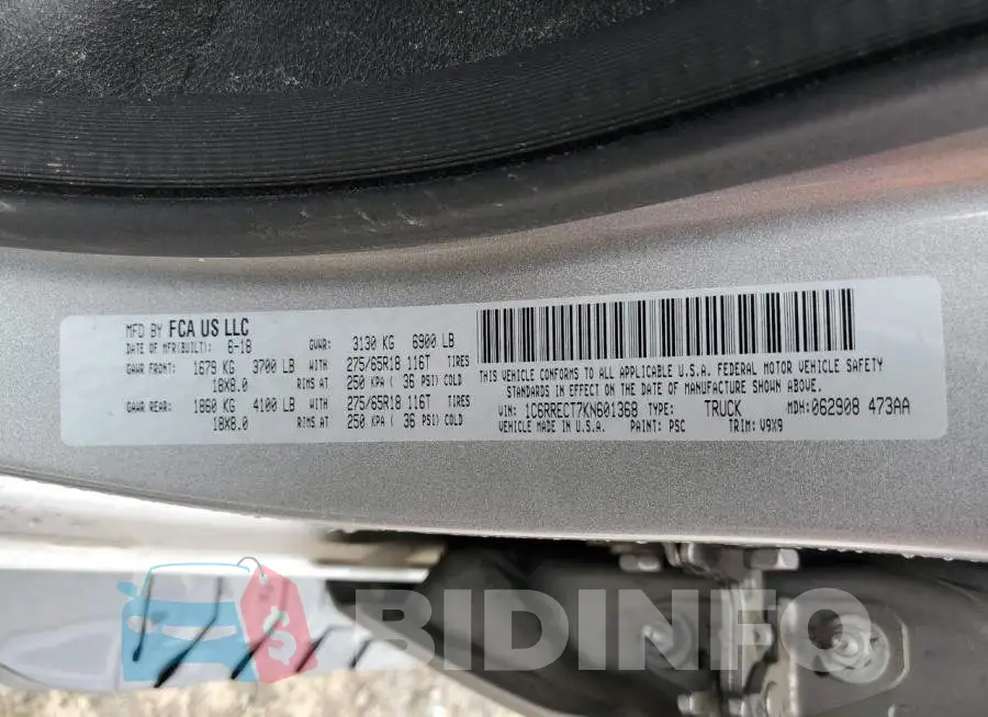 1C6RRECT7KN601368 Photo# 12