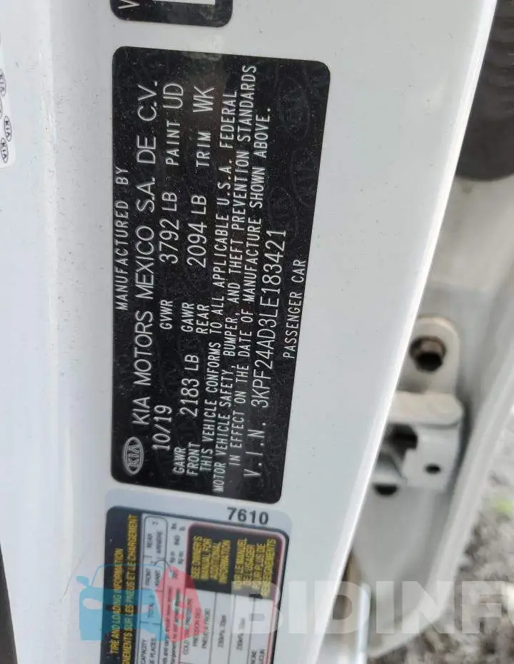 3KPF24AD3LE183421 Photo# 12