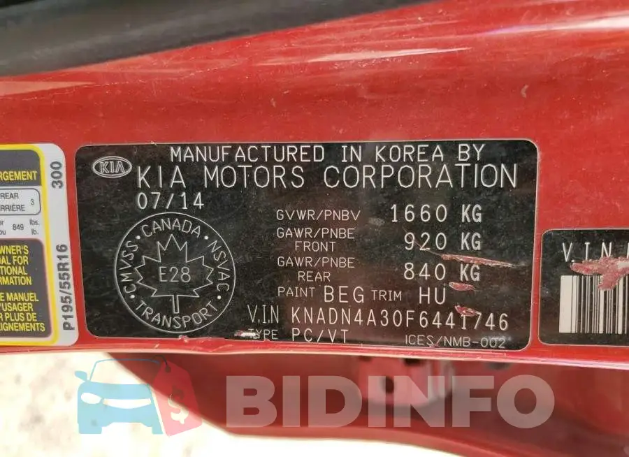 KNADN4A30F6441746 Photo# 13