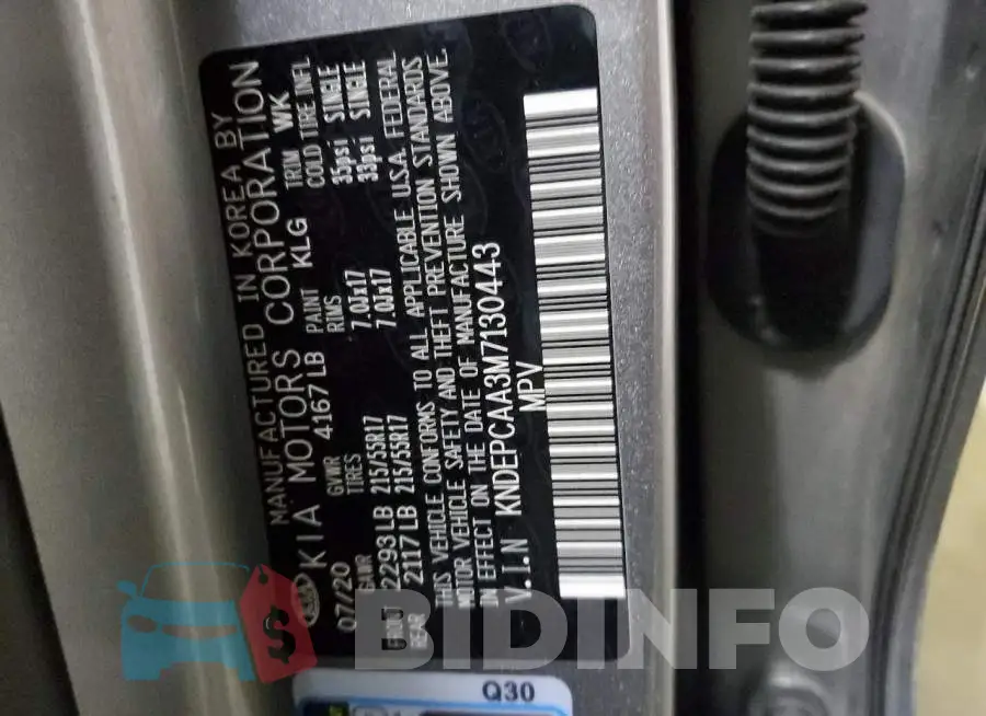 KNDEPCAA3M7130443 Photo# 12