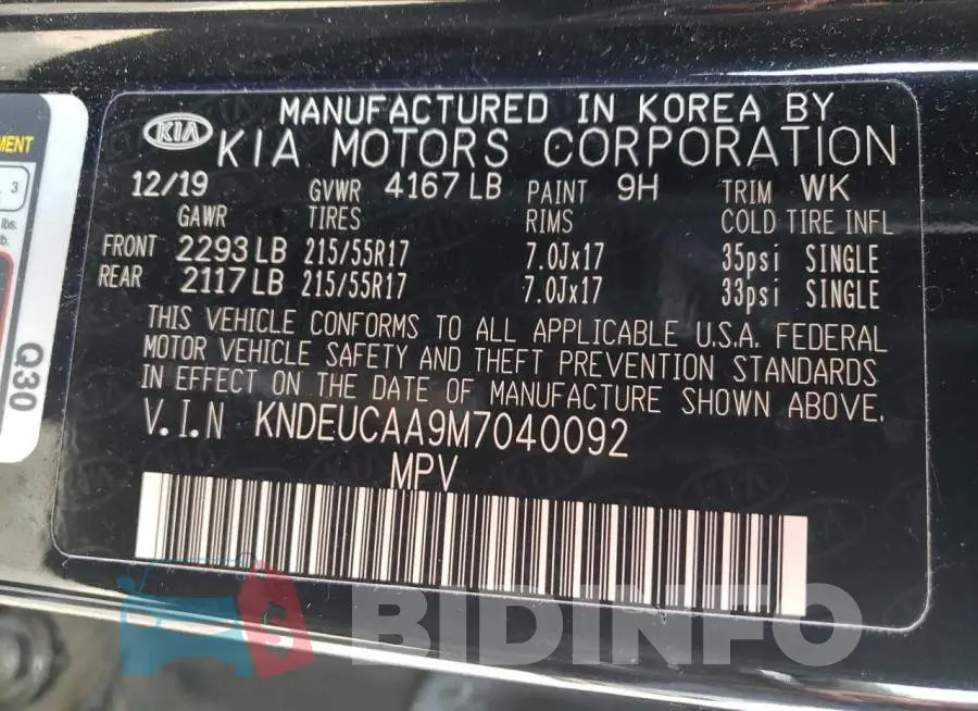 KNDEUCAA9M7040092 Photo# 14