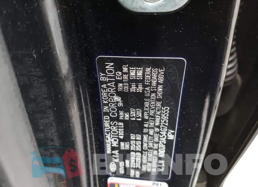 KNDJP3A54G7259555 Photo# 14