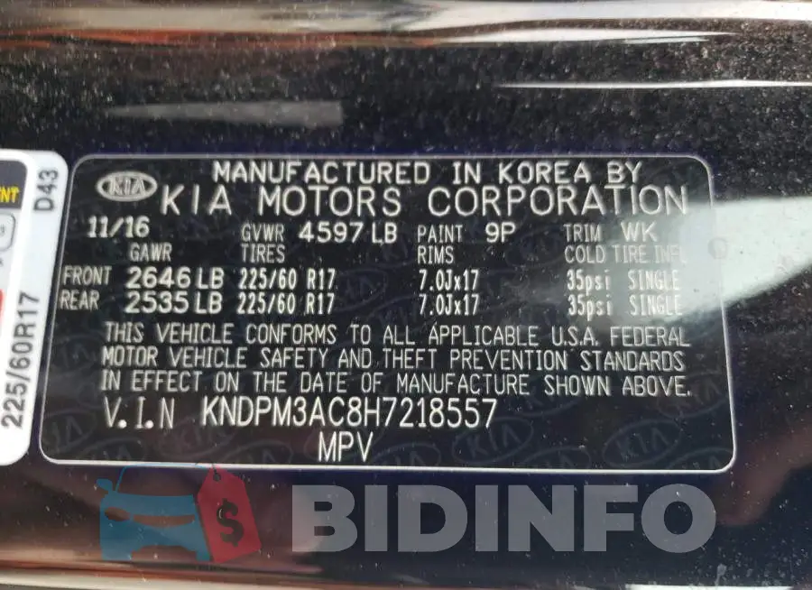 KNDPM3AC8H7218557 Photo# 12