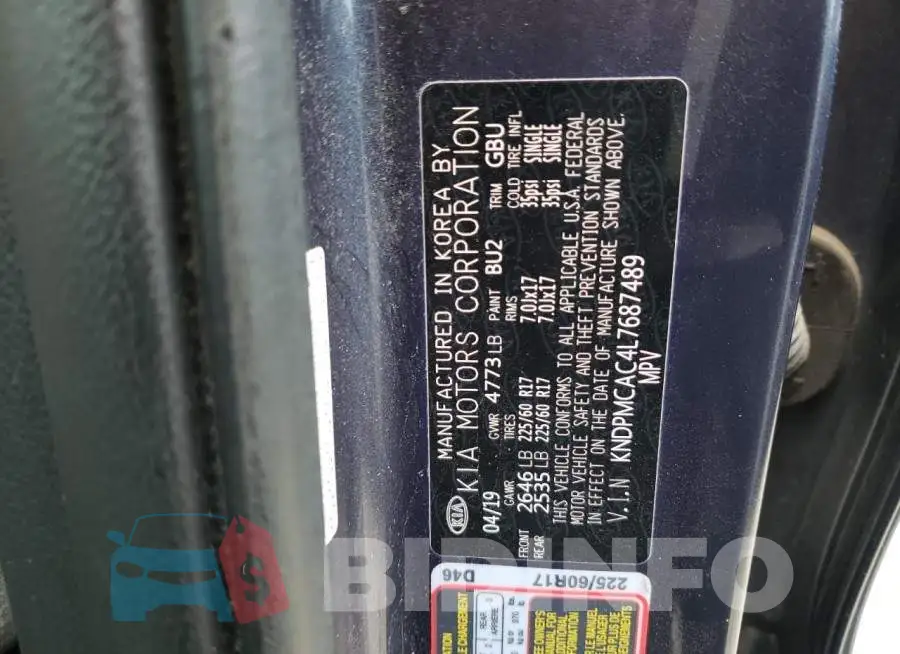 KNDPMCAC4L7687489 Photo# 14