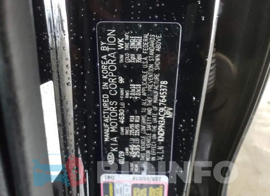 KNDPN3AC9L7645378 Photo# 13