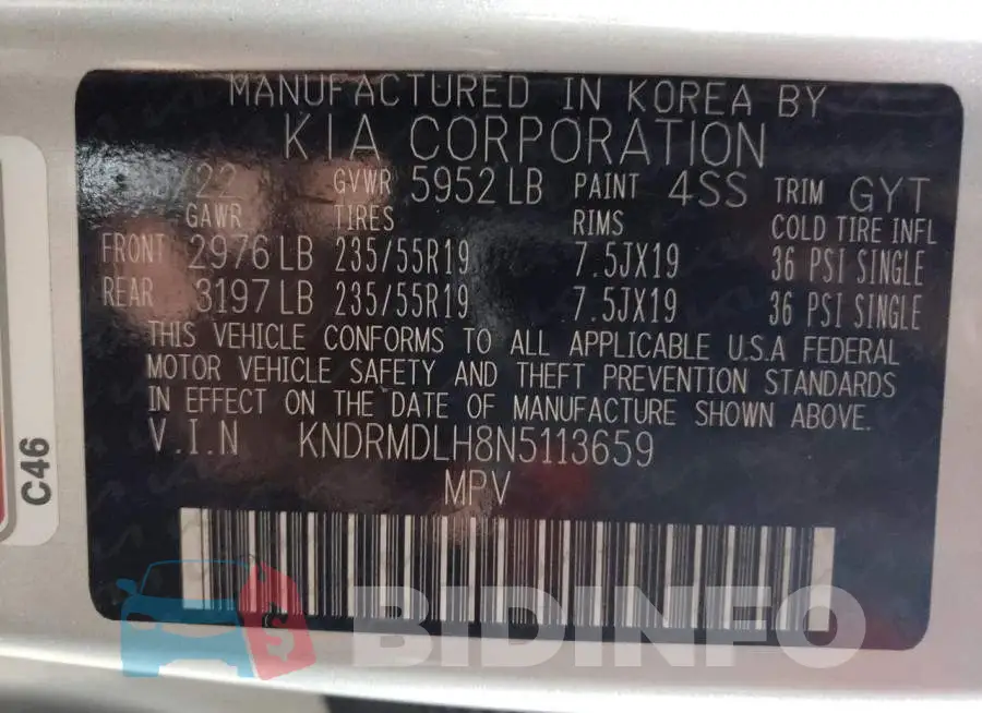 KNDRMDLH8N5113659 Photo# 13