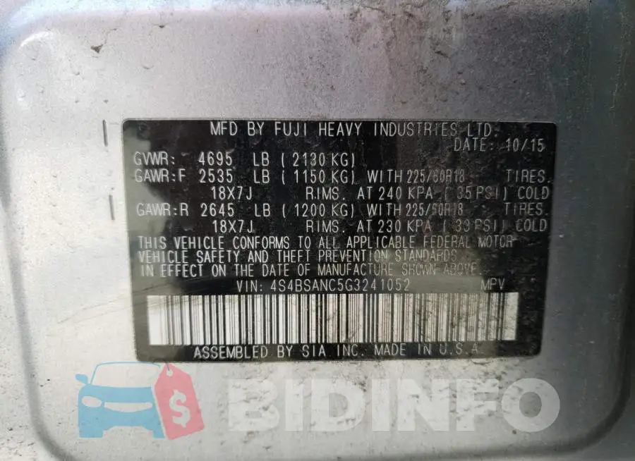 4S4BSANC5G3241052 Photo# 13