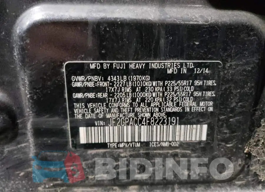 JF2GPACC4F8223191 Photo# 12