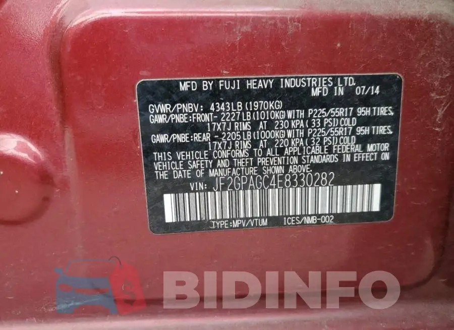 JF2GPAGC4E8330282 Photo# 13