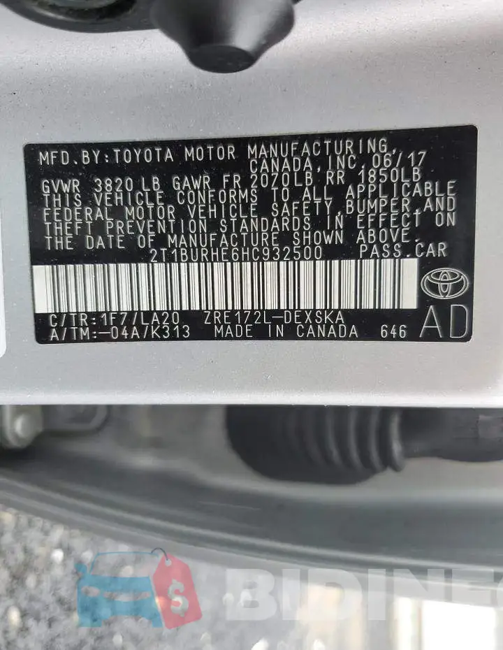 2T1BURHE6HC932500 Photo# 12