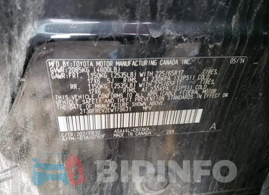 2T3BFREV2EW179631 Photo# 13