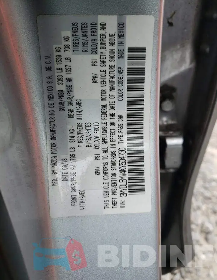 3MYDLBYV4KY504730 Photo# 12