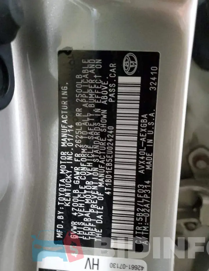 4T1BD1EB5EU024240 Photo# 13