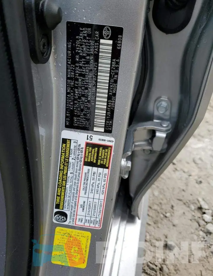 4T1C11AK5PU720425 Photo# 12