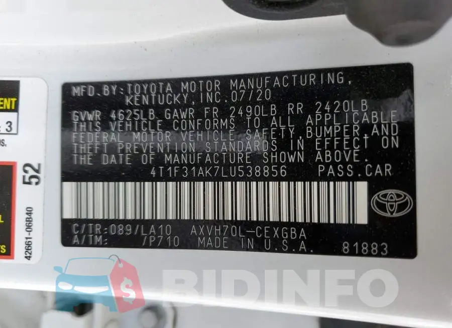 4T1F31AK7LU538856 Photo# 12