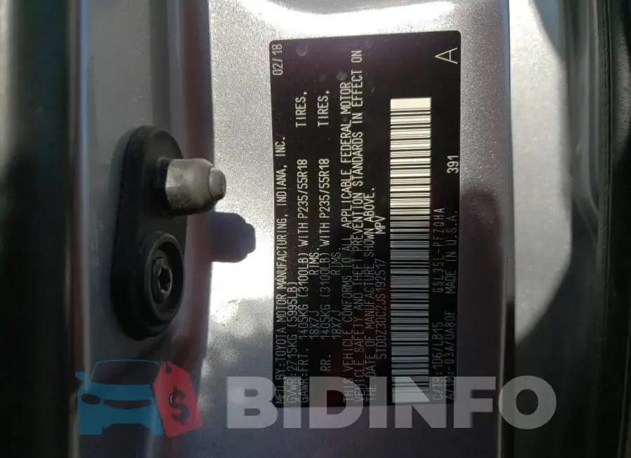 5TDDZ3DC2JS192517 Photo# 13