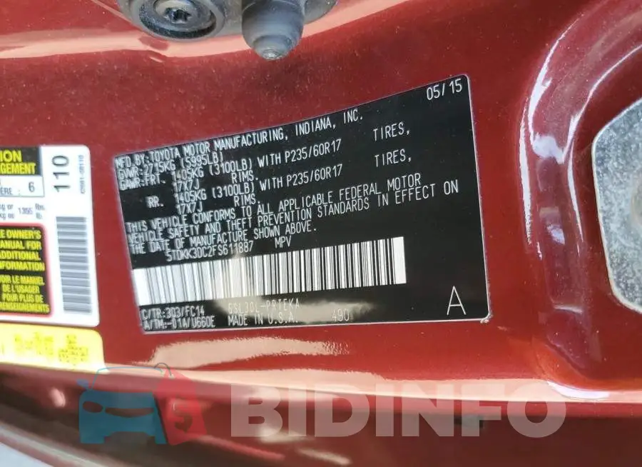 5TDKK3DC2FS611887 Photo# 13