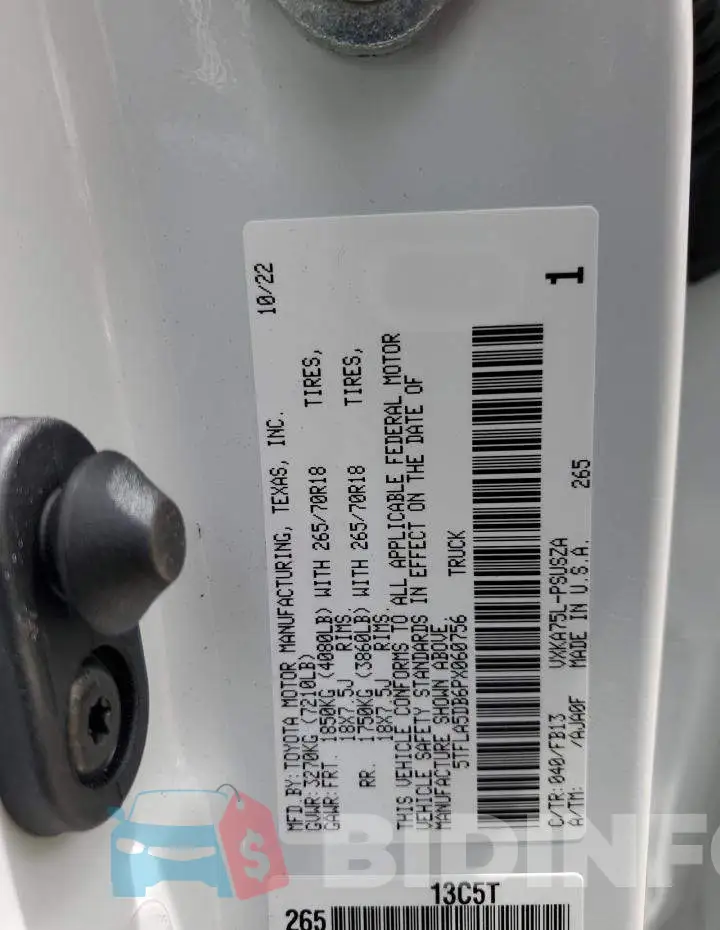 5TFLA5DB6PX060756 Photo# 13