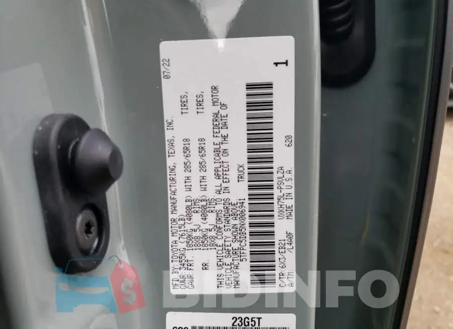 5TFPC5DB5NX006941 Photo# 12
