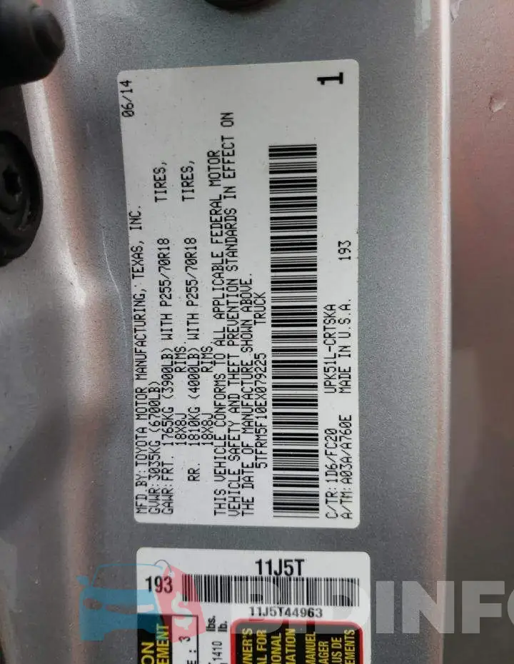5TFRM5F10EX079225 Photo# 10