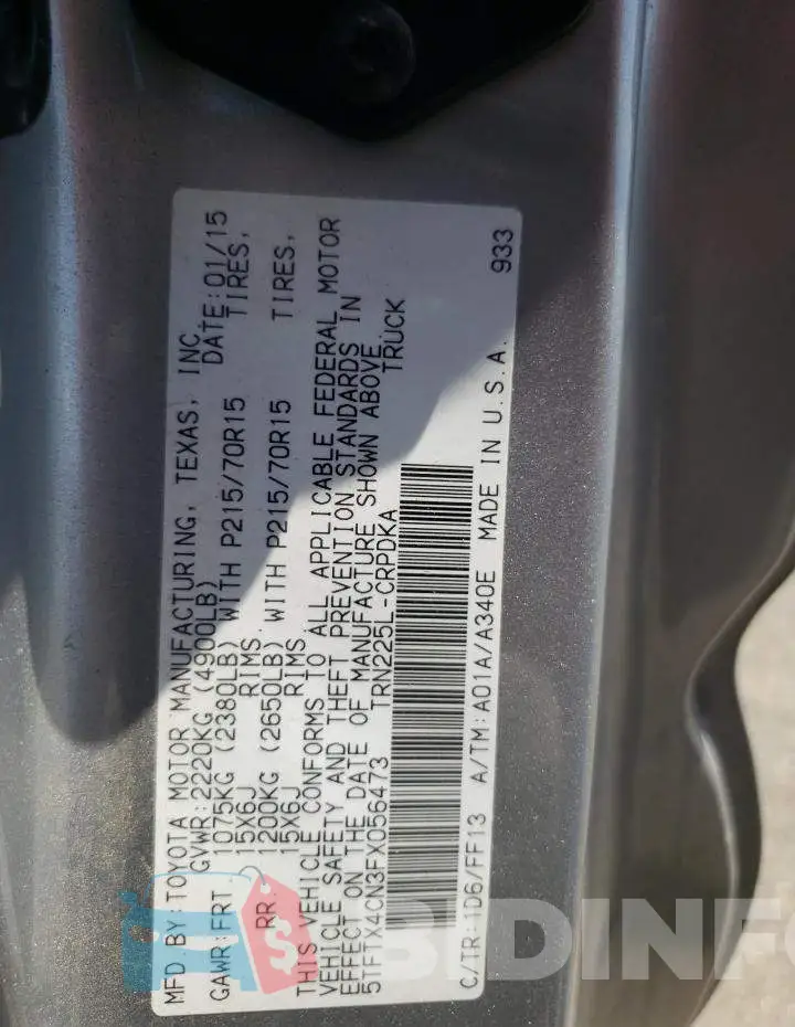 5TFTX4CN3FX056473 Photo# 12
