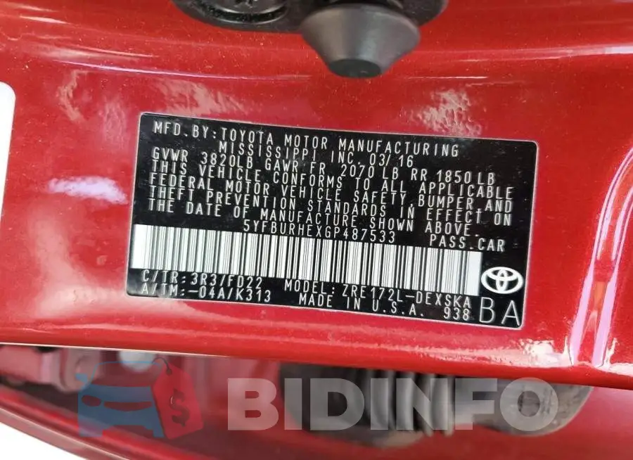 5YFBURHEXGP487533 Photo# 12
